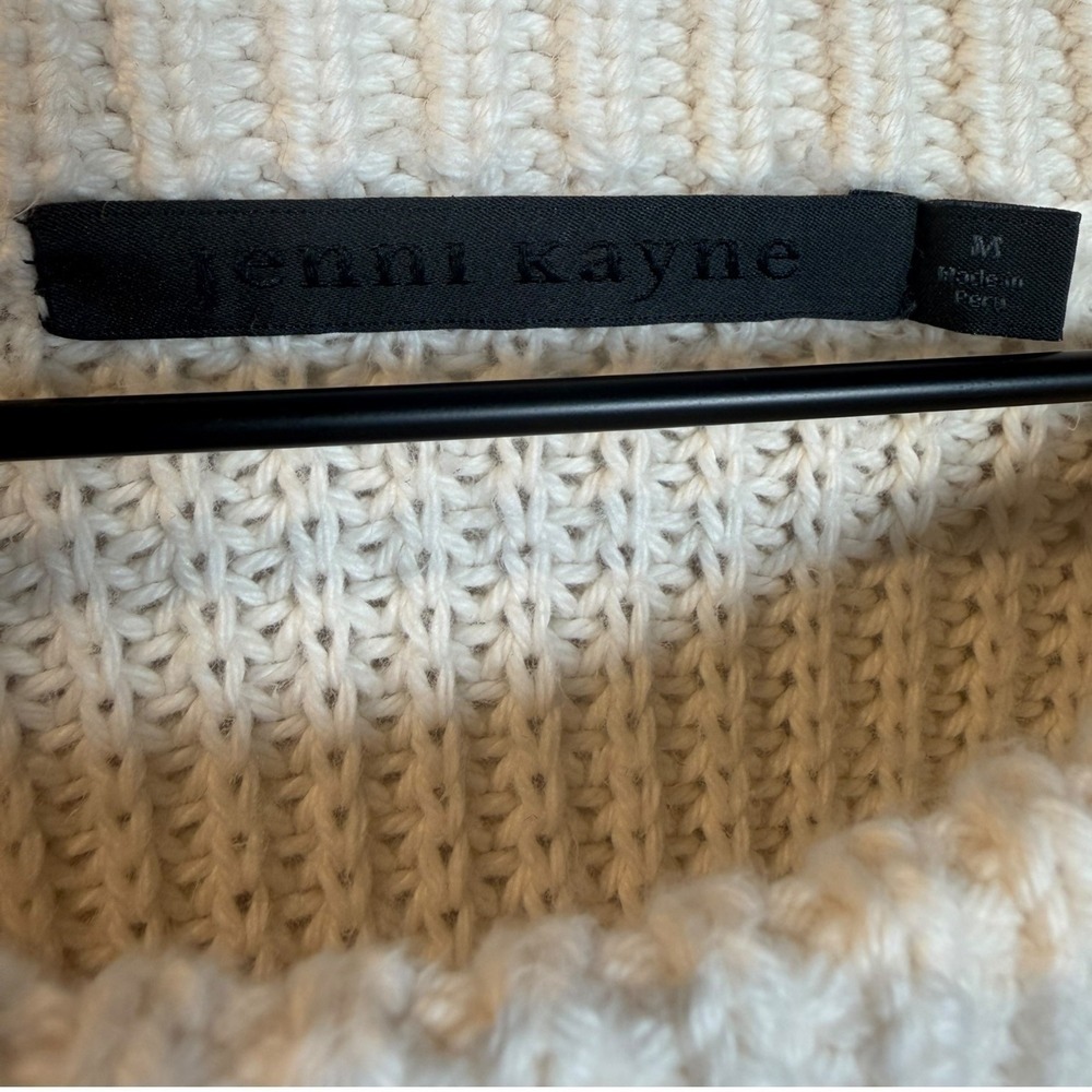 Jenni Kayne Oversized Cotton Fisherman Sweater Classic Ivory M 100% Cotton Knit - Picture 4 of 13